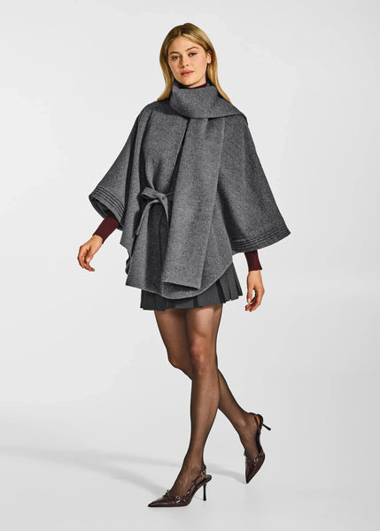 SENTALER Baby Alpaca Cape With Scarf Collar And Belt (PRE-ORDER)