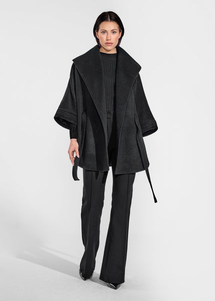 SENTALER Baby Alpaca Cape With Shawl Collar and Belt (PRE-ORDER)