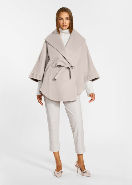 SENTALER Baby Alpaca Cape With Shawl Collar and Belt (PRE-ORDER)