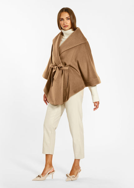 SENTALER Baby Alpaca Cape With Shawl Collar and Belt (PRE-ORDER)