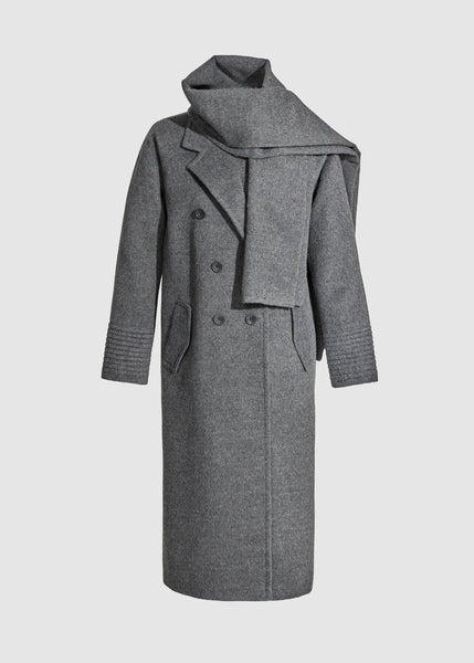 SENTALER Baby Alpaca Long Double-Breasted Notched Collar Coat (PRE-ORDER)