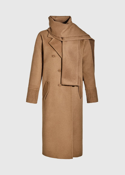 SENTALER Baby Alpaca Long Double-Breasted Notched Collar Coat (PRE-ORDER)