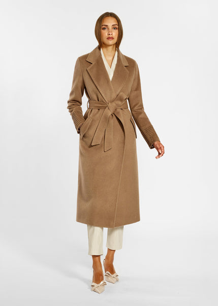 SENTALER Baby Alpaca Long Notched Collar Wrap Coat (PRE-ORDER)