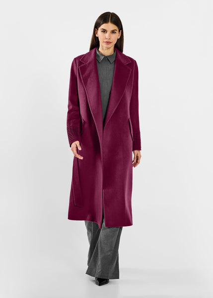 SENTALER Baby Alpaca Long Notched Collar Wrap Coat (PRE-ORDER)