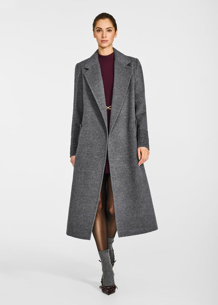 SENTALER Baby Alpaca Long Notched Collar Wrap Coat (PRE-ORDER)