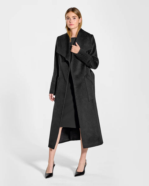 SENTALER Baby Alpaca Long Wide Collar Wrap Coat (PRE-ORDER)