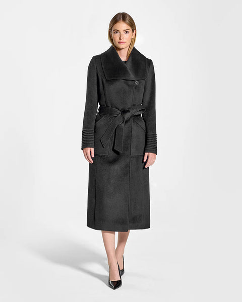 SENTALER Baby Alpaca Long Wide Collar Wrap Coat (PRE-ORDER)