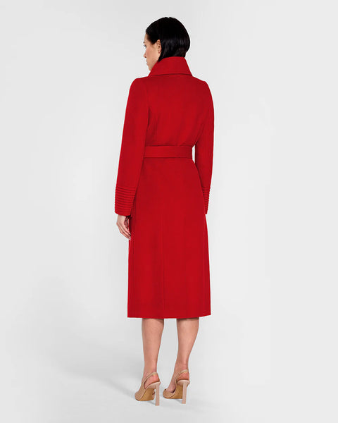 Pre-Order SENTALER Long Wide Collar Wrap Coat- Scarlet Red