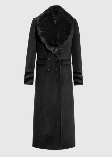 SENTALER Baby Alpaca Maxi Double Breasted Peak Collar Coat (PRE-ORDER)
