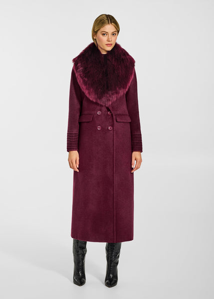 SENTALER Baby Alpaca Maxi Double Breasted Peak Collar Coat (PRE-ORDER)