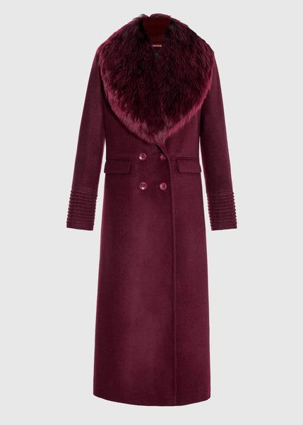 SENTALER Baby Alpaca Maxi Double Breasted Peak Collar Coat (PRE-ORDER)