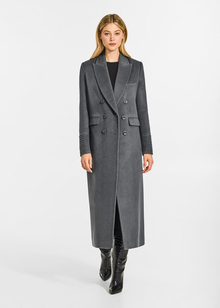 SENTALER Baby Alpaca Maxi Double Breasted Peak Collar Coat (PRE-ORDER)