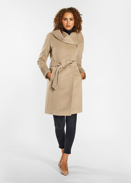 SENTALER Baby Alpaca Mid Length Hooded Wrap Coat (PRE-ORDER)