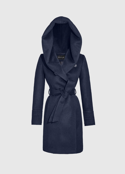 SENTALER Baby Alpaca Mid Length Hooded Wrap Coat (PRE-ORDER)