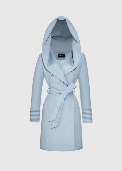 SENTALER Baby Alpaca Mid Length Hooded Wrap Coat (PRE-ORDER)