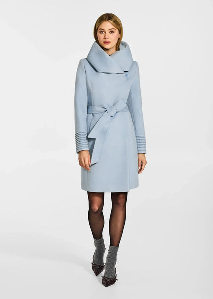 SENTALER Baby Alpaca Mid Length Hooded Wrap Coat (PRE-ORDER)