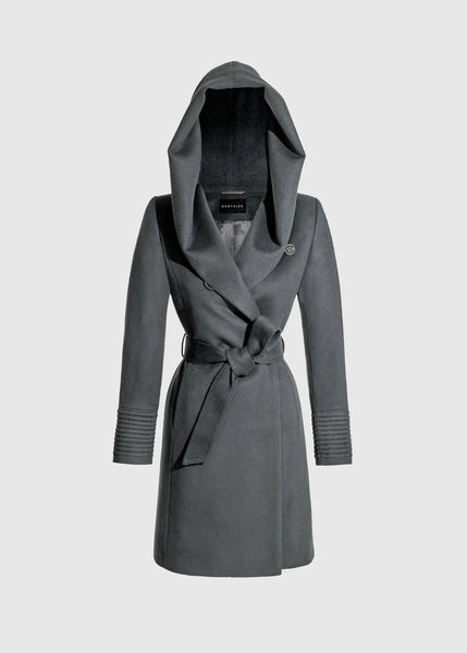 SENTALER Baby Alpaca Mid Length Hooded Wrap Coat (PRE-ORDER)