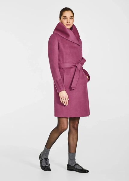 SENTALER Baby Alpaca Mid Length Hooded Wrap Coat (PRE-ORDER)