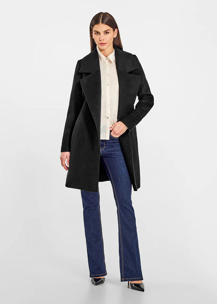 SENTALER Baby Alpaca Mid Length Large Notched Collar Wrap Coat (PRE-ORDER)