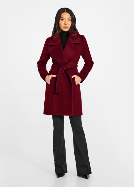 SENTALER Baby Alpaca Mid Length Large Notched Collar Wrap Coat (PRE-ORDER)