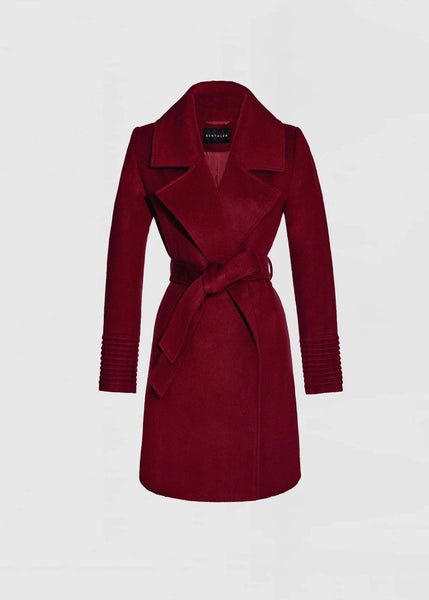 SENTALER Baby Alpaca Mid Length Large Notched Collar Wrap Coat (PRE-ORDER)