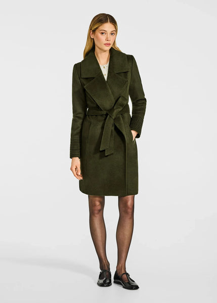 SENTALER Baby Alpaca Mid Length Large Notched Collar Wrap Coat (PRE-ORDER)