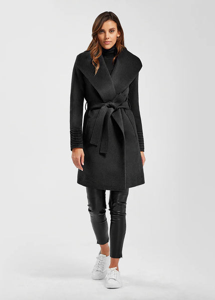 SENTALER Baby Alpaca Mid Length Shawl Collar Wrap Coat (PRE-ORDER)