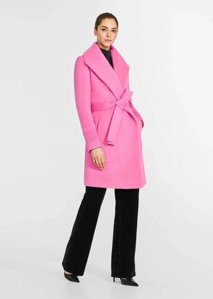 SENTALER Baby Alpaca Mid Length Shawl Collar Wrap Coat (PRE-ORDER)