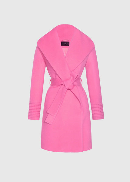 SENTALER Baby Alpaca Mid Length Shawl Collar Wrap Coat (PRE-ORDER)