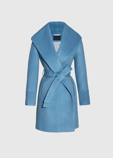 SENTALER Baby Alpaca Mid Length Shawl Collar Wrap Coat (PRE-ORDER)