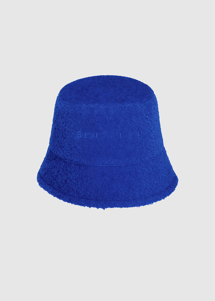 SENTALER Bouclé Alpaca Bucket Hat - Cobalt Blue
