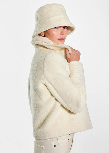 SENTALER Bouclé Alpaca Bucket Hat - Ivory