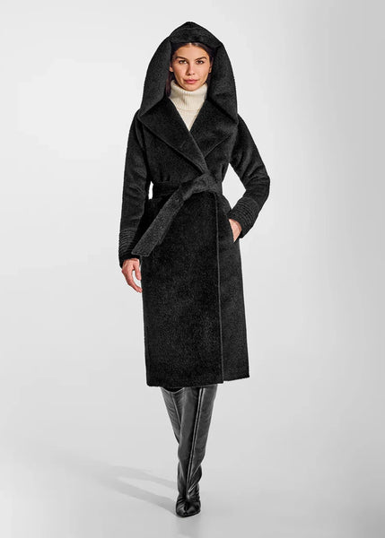 SENTALER Bouclé Alpaca Long Hooded Coat (PRE-ORDER)