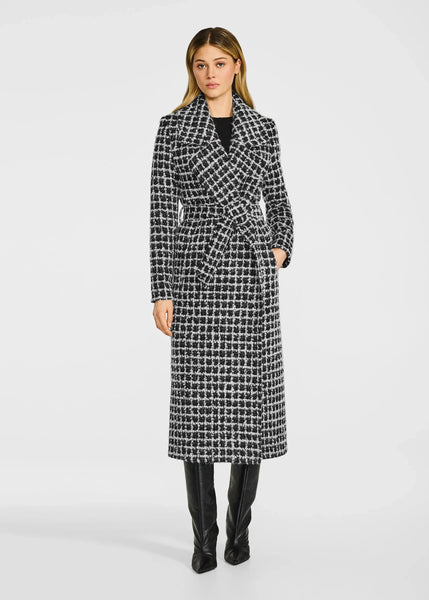 SENTALER Bouclé Alpaca Long Notched Collar Wrap Coat (PRE-ORDER)