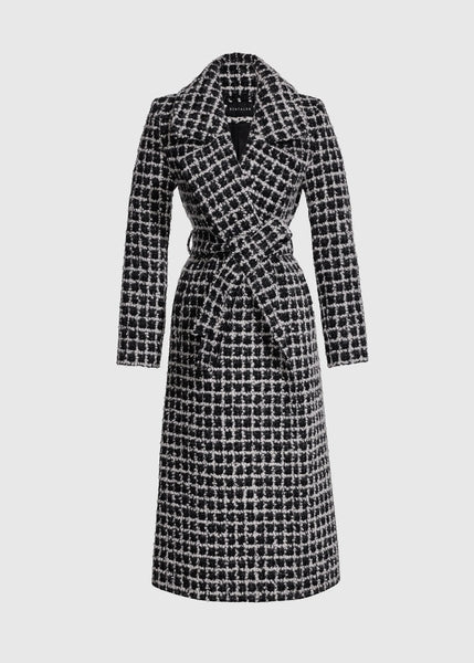 SENTALER Bouclé Alpaca Long Notched Collar Wrap Coat (PRE-ORDER)