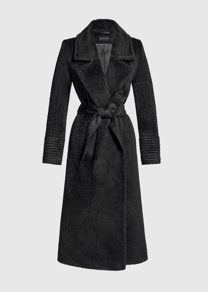 SENTALER Bouclé Alpaca Long Notched Collar Wrap Coat (PRE-ORDER)