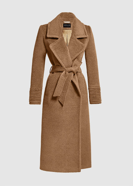 SENTALER Bouclé Alpaca Long Notched Collar Wrap Coat (PRE-ORDER)