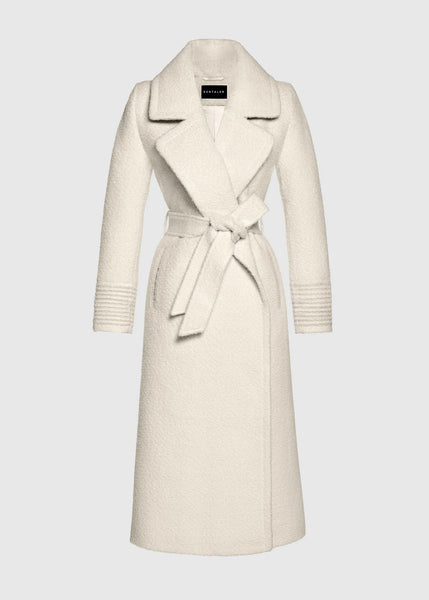 SENTALER Bouclé Alpaca Long Notched Collar Wrap Coat (PRE-ORDER)