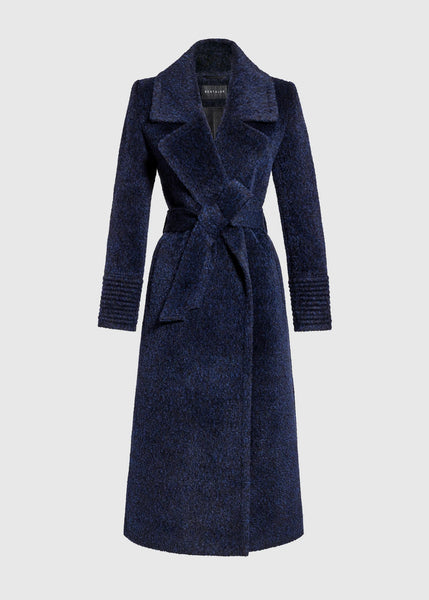 SENTALER Bouclé Alpaca Long Notched Collar Wrap Coat (PRE-ORDER)