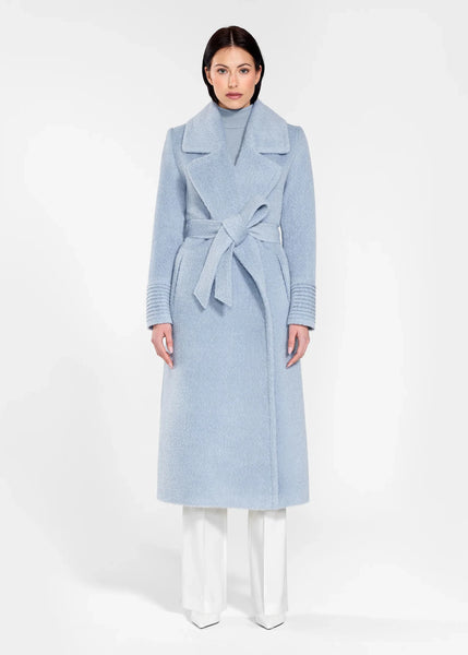 SENTALER Bouclé Alpaca Long Notched Collar Wrap Coat (PRE-ORDER)