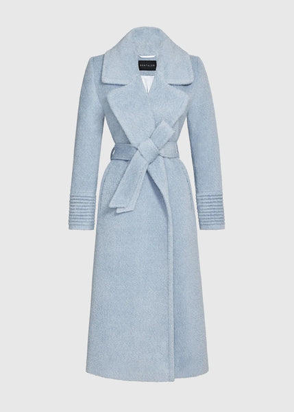 SENTALER Bouclé Alpaca Long Notched Collar Wrap Coat (PRE-ORDER)