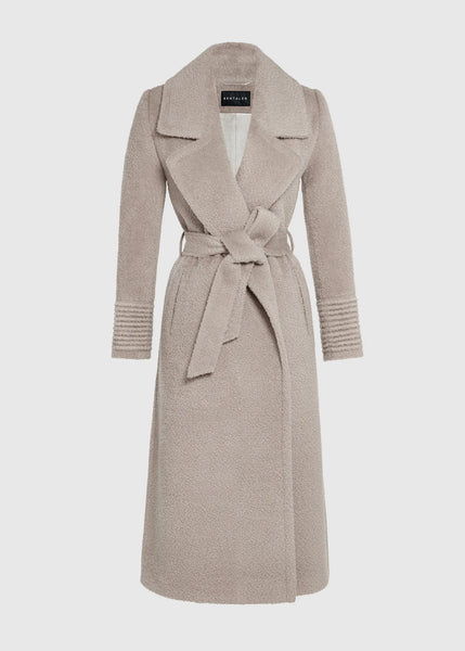 SENTALER Bouclé Alpaca Long Notched Collar Wrap Coat (PRE-ORDER)