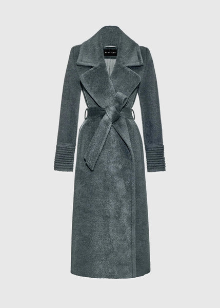 SENTALER Bouclé Alpaca Long Notched Collar Wrap Coat (PRE-ORDER)