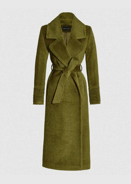 SENTALER Bouclé Alpaca Long Notched Collar Wrap Coat (PRE-ORDER)