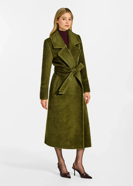 SENTALER Bouclé Alpaca Long Notched Collar Wrap Coat (PRE-ORDER)