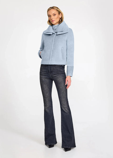 SENTALER Bouclé Alpaca Moto Jacket With Signature Double Collar (PRE-ORDER)