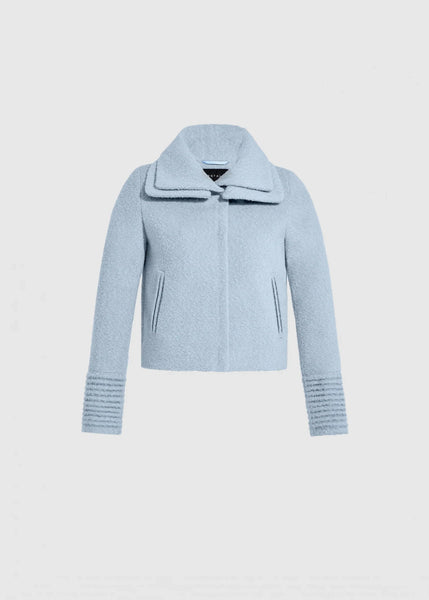 SENTALER Bouclé Alpaca Moto Jacket With Signature Double Collar (PRE-ORDER)