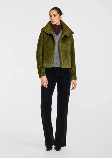 SENTALER Bouclé Alpaca Moto Jacket With Signature Double Collar (PRE-ORDER)