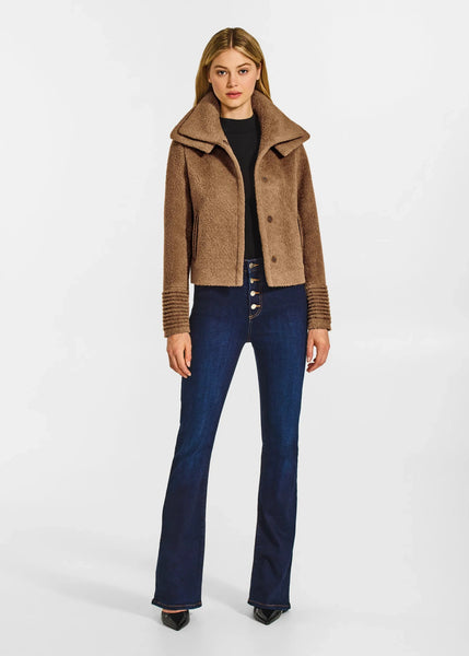 SENTALER Bouclé Alpaca Moto Jacket With Signature Double Collar (PRE-ORDER)