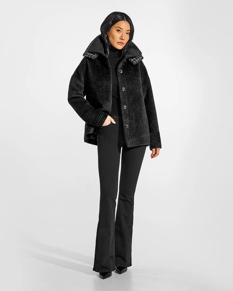 PRE-ORDER SENTALER Bouclé Alpaca Signature Double Collar Bomber